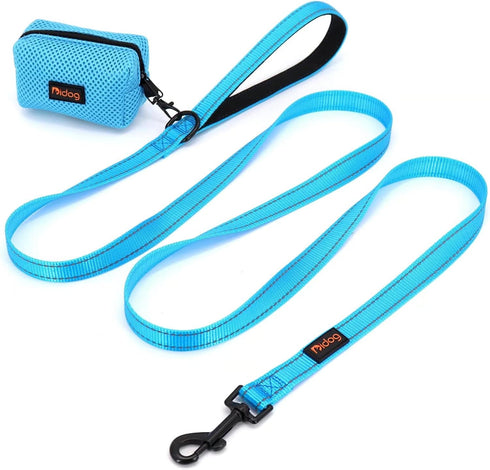 Didog 6FT Reflective Nylon Dog Leash, Durable 1” Wide Walking Pet Lead with Soft Padded Handle & Mesh Dispenser Poop Bag for Small Medium Large Do...