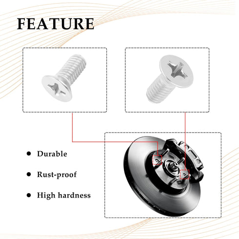 4PCS Brake Disc Rotor Screws Kit for Front Rotors and Brake Pads,Stainless Steel Screws for Brake System,OEM#936-000-601-40-H Compatible with Hond...