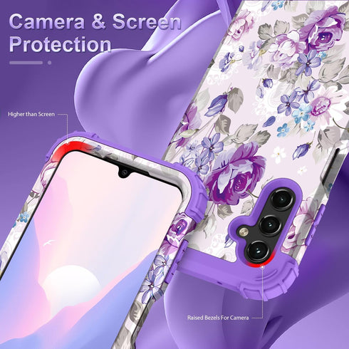 Hocase for Galaxy A15 5G Case, Heavy Duty Shockproof Protection Soft Silicone Rubber Bumper+Hard Plastic Hybrid Protective Case for Samsung Galaxy...