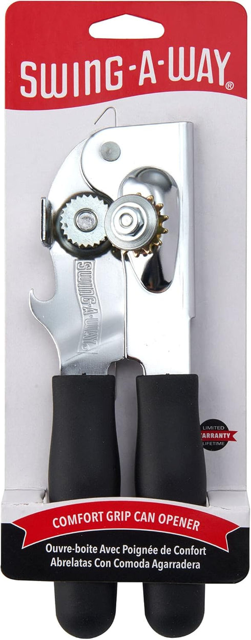 Swing-A-Way Comfort Comfort Grip Can Opener - All-Steel Construction, Smooth - Easy to Use, High-Carbon Cutting Wheel, Integrated Bottle Opener, E...