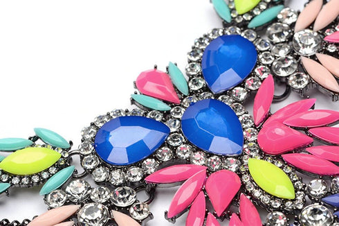 Lovage Colorful Resin Bubble Bib Statement Necklace Bohemian Chunky Collar Jewelry...