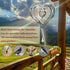 3D Wind Spinners Outdoor Garden Decor - Stainless Steel Reflective Hanging Wind Spinner Bird Devices Deterrent Away from Yard, Metal Heart Wind Sc...