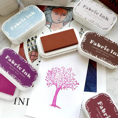 Roucerlin Bright Color Craft Ink Pad Stamps Partner, Fabric Ink Pad Finger Ink Pad, Craft Stamp Pad for Rubber Stamps, Paper, Wood, Fabric (BD-280...