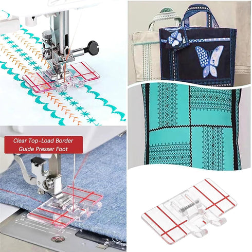 4 Pieces 1/4" (Quarter Inch) Sewing Machine Presser Foot with Edge Guide Quilting Presser Foot Parallel Guide Stitch Presser Foot for Low Shank Sn...