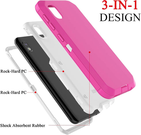 for Samsung Galaxy A10e Case, Heavy Duty Shockproof Drop Protection Armor Rugged Hard Plastic + Shock Absorption Silicone Rubber Dual Layer Hybrid...