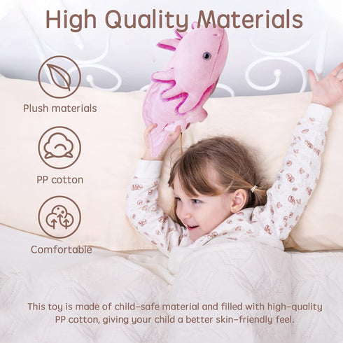 Lifelike Axolotl Plush Throw Pillow,Soft Pink Axolotl Stuffed Animal-18.8in,Cuddly Axolotl Plush Toy,Plush Pillow,Axolotl Gifts,Gifts for Kids,Kaw...