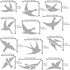 Aleks Melnyk No.468 Metal Stencil, Many swallows fly in The sky, Birds, Animals, Small Stencil, 1 PC, Template for Wood Burning, Engraving, Crafti...