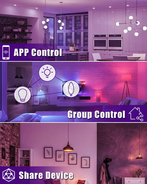 Avatar Controls GU10 Smart Bulb 2 Pack, Alexa GU10 LED Light Bulb, 50W Halogen Equivalent Light Bulbs, 5W 2700K-6500K Dimmable Wi-Fi Track Light B...