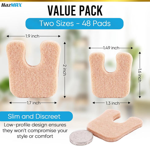 48-Pack U Shaped Felt Callus Pads Metatarsal Pads Forefoot Foot Pads Pain Relief Foot Cushion Keep Calluses from Rubbing on Shoes Adhesive Pads fo...