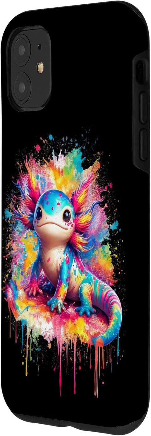 iPhone 11 Art Kawaii Axolotls of the World Colorful Axolotl Animals Case...