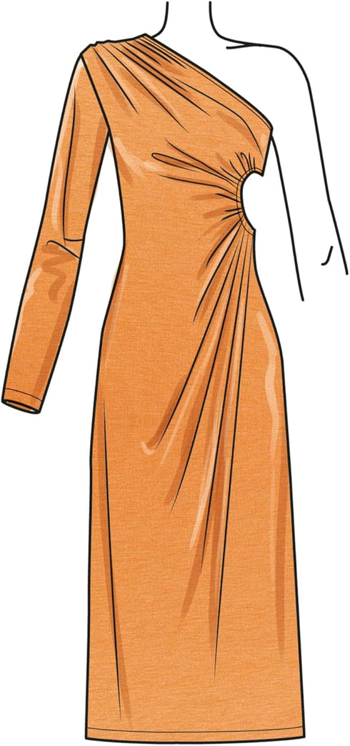 Simplicity Misses' One Shoulder Knit Dress Sewing Pattern Packet, Design Code S9885, Sizes 18-20-22-24-26...