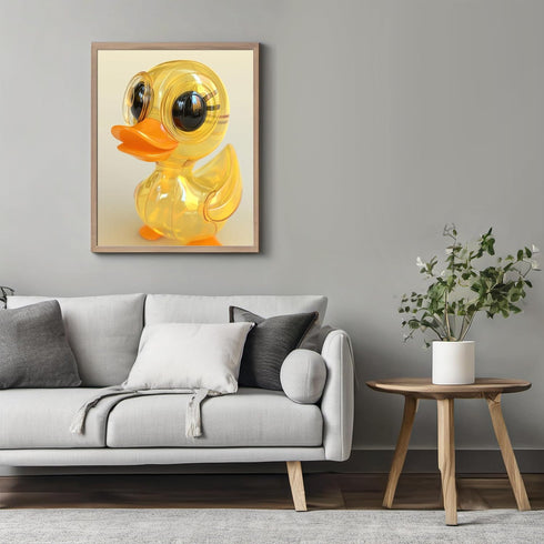 Posterizer 1 pcs-shiny cute golden yellow rubber duck 2-Kids Room Art-Art for Animal Lovers-Decor for nursery toddlers kids room- unframed wall ar...
