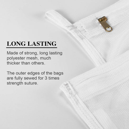 Reusable Mesh Laundry Bags, Delicates Garment Washing Bags for Travel/College, Durable Zipper Closure (2 Large 1 Medium)...