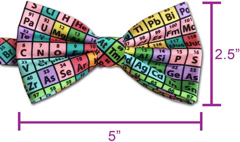 Periodic Table of Elements Chemistry Bow Tie, Rainbow, Microfiber...