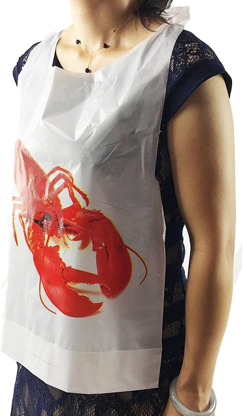 Black Cat Avenue Adult Tie Back Disposable Lobster Plastic Bibs, 50 Count...