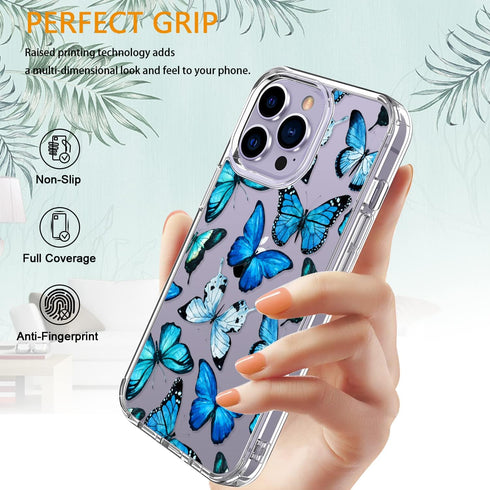 LUHOURI for iPhone 15 Pro Max Case with Screen Protector - Crystal Clear Cover - Fashionable Designs for Women and Girls -Slim Fit Shockproof Prot...