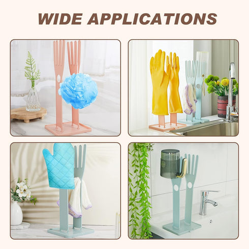 2 Pieces Kitchen Glove Holder Glove Drying Rack Drying Dryer Rack Plastic Mitten Rubber Rack Gloves Hanger Sink Stand Towel Reusable Towel Storage...