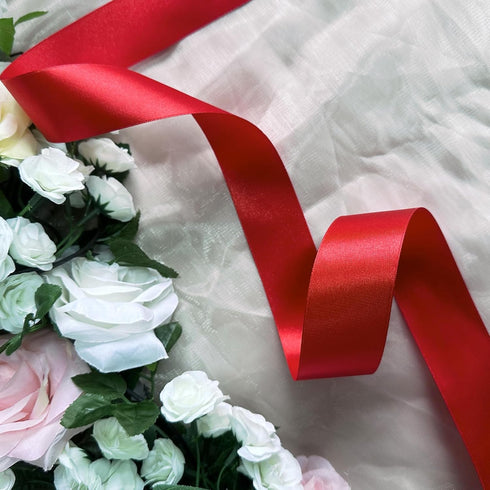 Maclemon 1-1/2 inch Wide 100 Yards Double Face Red Satin Ribbon Red Fabric Ribbon for Gift Wrapping Very Suitable for Weddings Decoration Bouquet ...