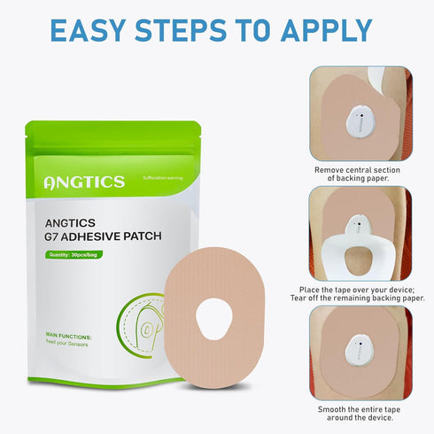 Dexcom G7 Adhesive Patches Waterproof, 30 Pack Beige Overpatch for Dexcom G7, Premium Transparent G7 Overlay Patches, Hypoallergenic & Skin-Friend...