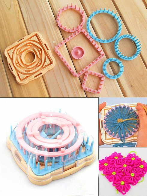 Alimitopia Flower Knitting Loom Kit,DIY Wool Yarn Flower Maker Weaver Tool Set with Needle...