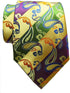 New Paisley Striped Gold Green Purple JACQUARD WOVEN Silk Men's Tie Necktie...