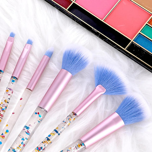 Makeup Brushes Set Crystal Handle, 7 Pcs Clear Crystal Face Powder Eye Shadow Concealer Highlight Make Up Brushes Tool Kit for Girls Teen Gift...