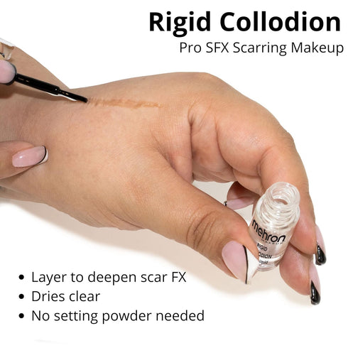 Mehron Makeup Rigid Collodion with Brush | Scarring Liquid | Liquid Scar Makeup | SFX Scar for Film .125 oz (4ml)...