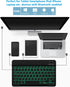Backlit Bluetooth Keyboard Small Portable External Wireless Keyboard Cordless Rechargeable Illuminated for Android Tablet Cell Phone Smartphone iP...