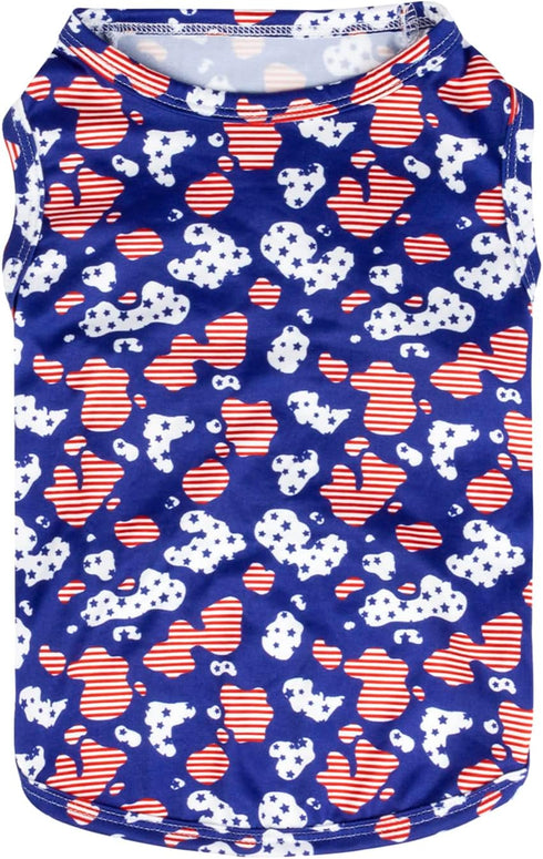 CuteBone 4th of July Dog Shirts 2-Pack Soft Pet Clothes Breathable Summer Vest for Small Puppy and Stretchy Cat Apparel 2BX13XL...