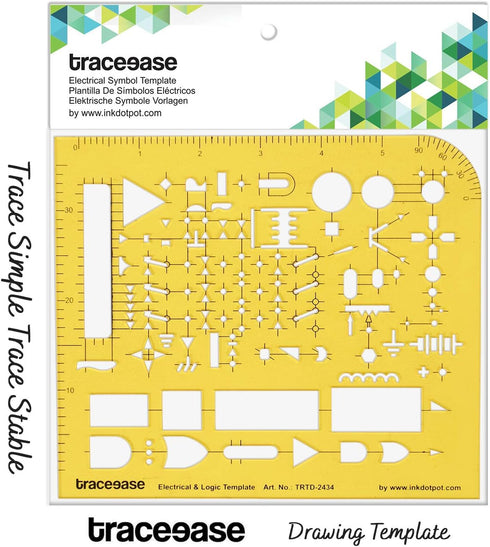 Traceease Electrical Drafting Electrical & Logic Template Drawing Stencil,Designing Template Measuring Ruler...