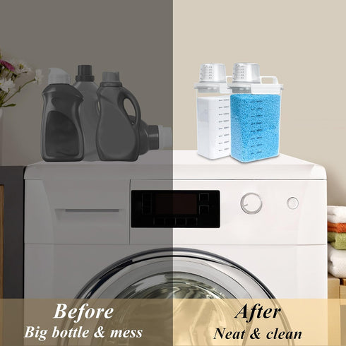 Liquid Laundry Detergent Dispenser For Laundry Room Organization And Storage, 66oz Large Capacity Laundry Soap Containers, Plastic Clear Laundry P...