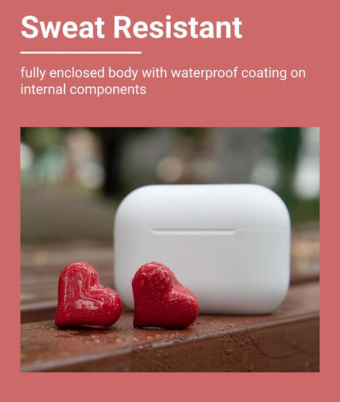 Jectse Wireless Earbuds, Heart Shaped Bluetooth Headphones Noise Canceling Stereo in Ear Light Weight Earphones Cordless Earphone for Sports......