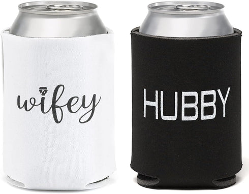 Wedding Accessories Wifey and Hubby Can Coolers (Set of 2)...