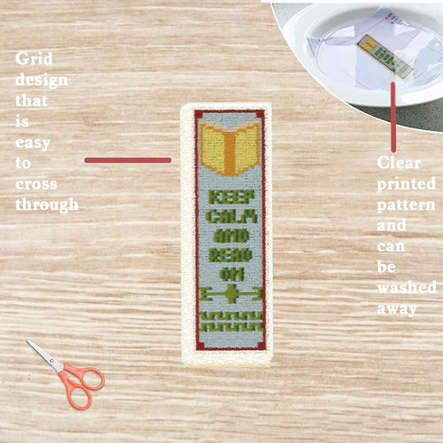 FREEBLOSS 6 Set Bookmark Cross Stitch Kits Stitch Bookmark Cross Stitch Kits with Instructions Punch Needle Kit for Beginners Bookmark Making Kit ...