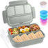Bento Box Adult Lunch Box, Lunch Containers for Kids Girls Boys with 4 Compartments, Lunchable Food Container with Utensils, Sauce Jar, Muffin Lin...
