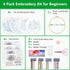 Enkor 4 Sets Embroidery Kit for Beginners Adults, Beginner Embroidery Kit for Adults, Floral Embroidery kit,Embroidery Kit for Beginners Flowers F...