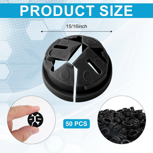 50pcs Push-in Cable Connectors, 3/8 Inch Trade Size Non-Metallic Push In Connector Plastic Electrical Box Wire Inserts Button Push-in NM Cable Cla...