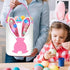 Easter Bunny Baskets with Lights for Baby Girls,Large Pink Kids Easter Bucket Tote with Light up Rabbit Ears for Spring Egg Hunts Party Storage...