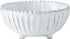 Vietri Incanto White Stripe Footed Bowl, Italian Artisan Earthenware Dinner Party Serveware Dish...