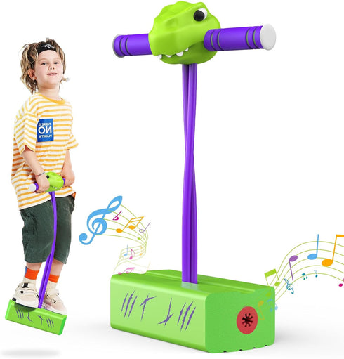 Jumping Helps Grow Taller, Dinosaur Toys for 3-8 Year Old Boys, Foam Pogo Jumper for Kids Pogo Stick for Kids, Outdoor Toys Birthday Party Gifts C...