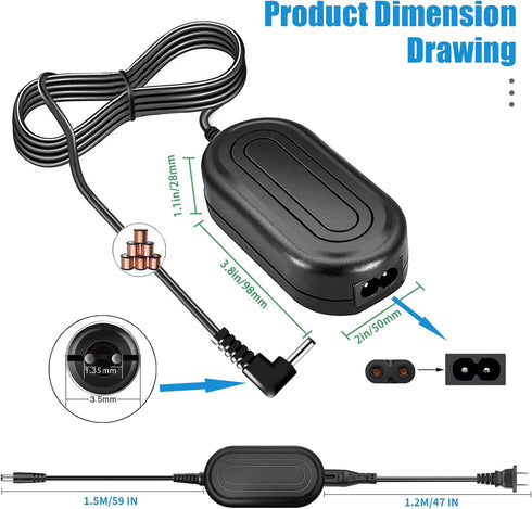 TKDY LP-E10 EOS Rebel T7 Dummy Battery ACK-E10 Continuous Power Supply DR-E10 DC Coupler Kit for Canon EOS T7 T6 T5 T3, Kiss X50 X70 X80 X90, EOS ...