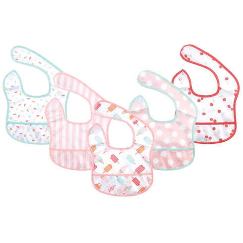 Hudson Baby Unisex Baby Waterproof Polyester Bibs, Ice Cream, Beginner...