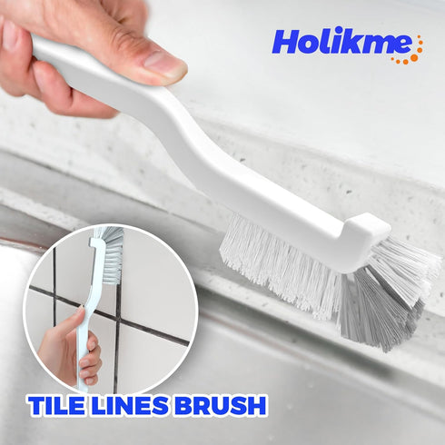 Holikme 7 Pack Dish Cleaning Brush & Pad Set, Dish Scouring Pad for Cleaning, Scouring Pad & Kitchen Scrub Brush & Bendable Clean Brush & Groove G...