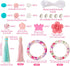 Elecrelive Silicone Beadable Rings Making Kits 65mm Round Silicone Bead Loop with 2 Hole & Flower Silicone Focal Beads Tassels for Key Chain Car P...