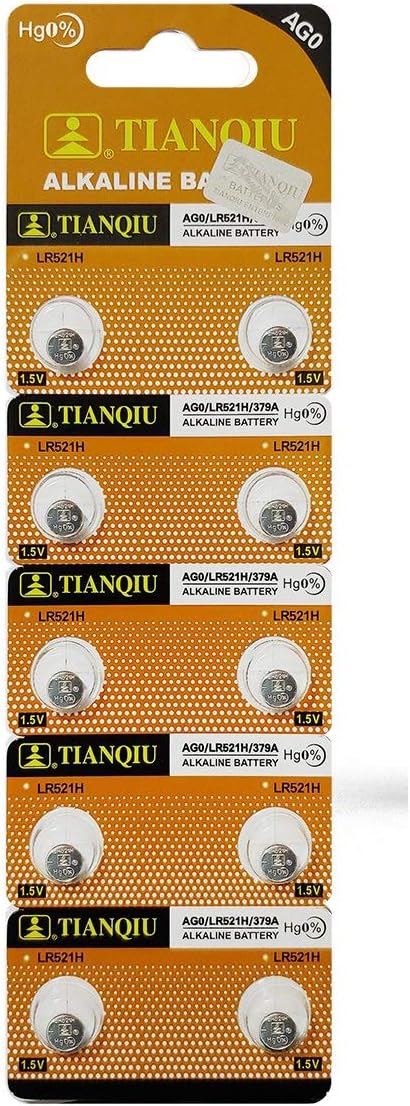 Tianqiu 10PCS Ag0 Lr521 379 Sr521Sw Alkaline Battery...
