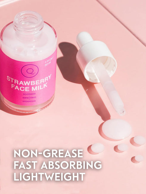 Hydrating Strawberry Face Milk Serum with Squalane and Hyaluronic Acid, 1 Fl Oz / 30 ml...