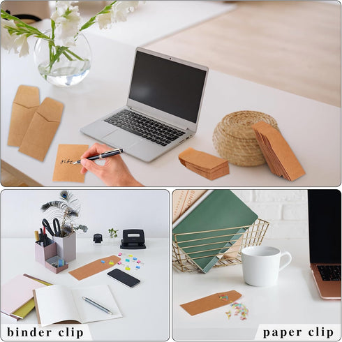 100 Pack Small Coin Envelopes Heavy Duty Self-Adhesive Kraft Seed Envelope Mini Parts Small Items Stamps Storage Packets Envelopes for Garden, Off...