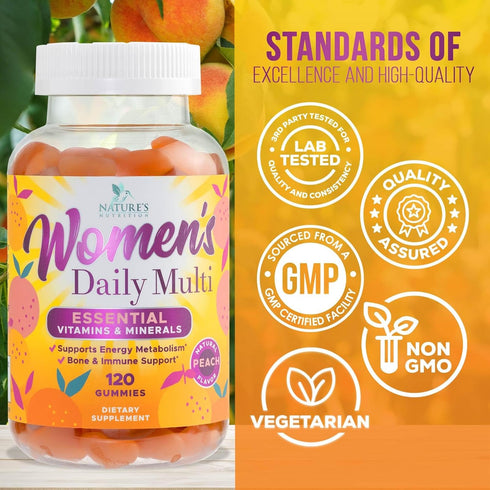 Womens Complete Daily Multivitamin Gummy with Vitamin A, C, D, E, B6, B-12, Biotin & Calcium, Immune Health Support, Womens Multivitamin Gummies, ...