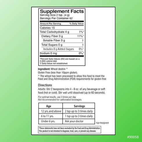 Quality Choice Clear Prebiotic Fiber Supplement Powder for Digestive Health - Tasteless, Non-Thickening Formula - 62 Servings, 8.3 Ounces - Ideal ...