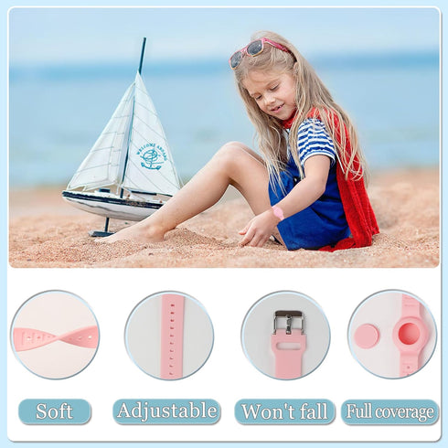 Waterproof Airtag Bracelet for Kids, Silicone Wristband Compatible with Apple Air Tag Hidden Holder Case, GPS Tracker Anti-Lost Adjustable Airtag ...